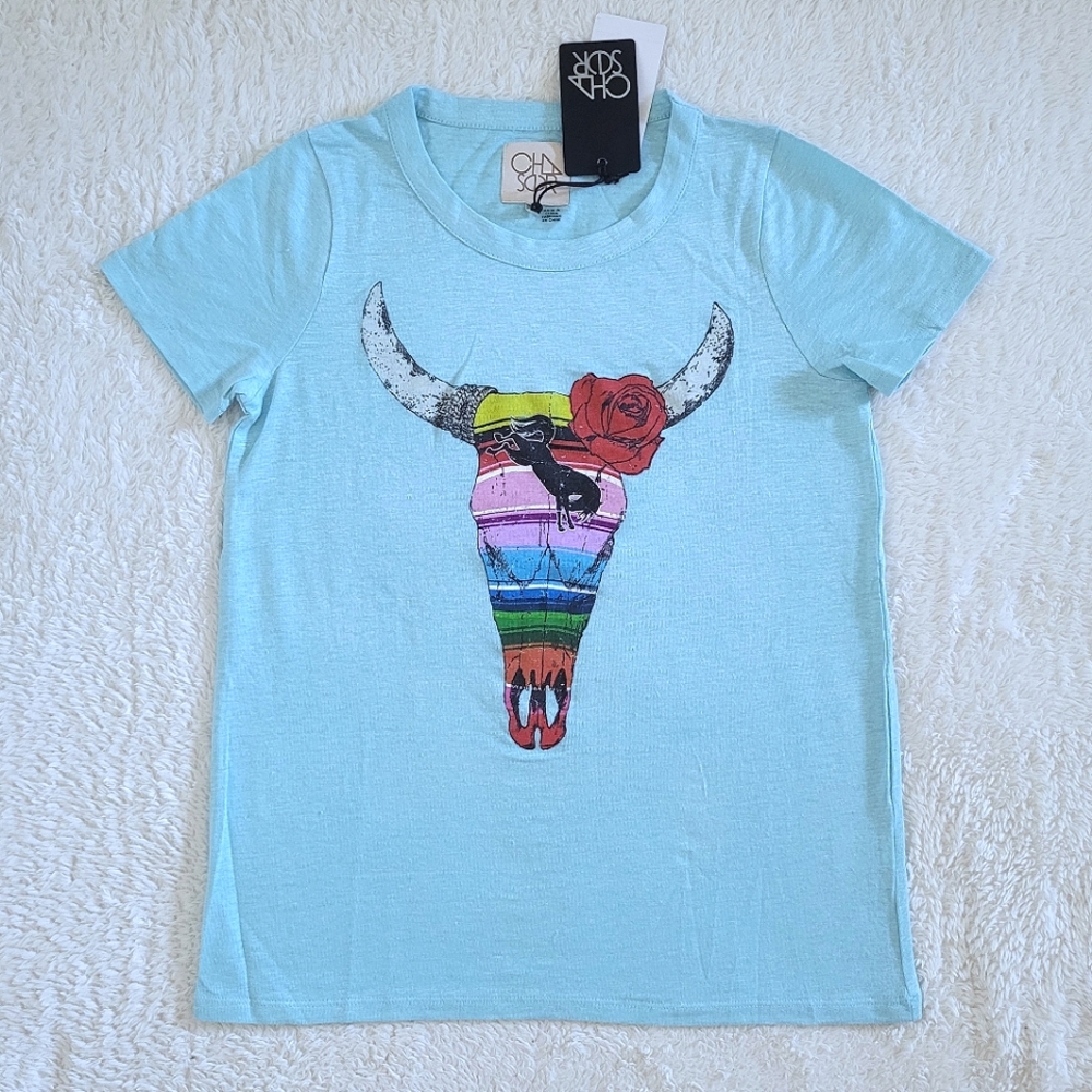 Chaser "Santa Fe Cow🐂 Skull💀" Graphic Tee👕 - NWT
